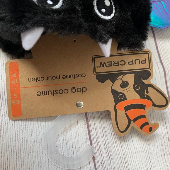 Halloween Bat Dog Costume with Iridescent Wings Hoodie Head Velcro Straps XS/S - Picture 11 of 14